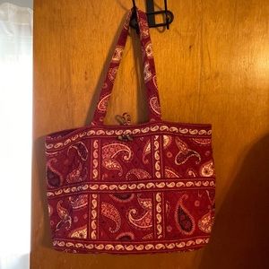 Red paisley print Vera Bradley tote bag